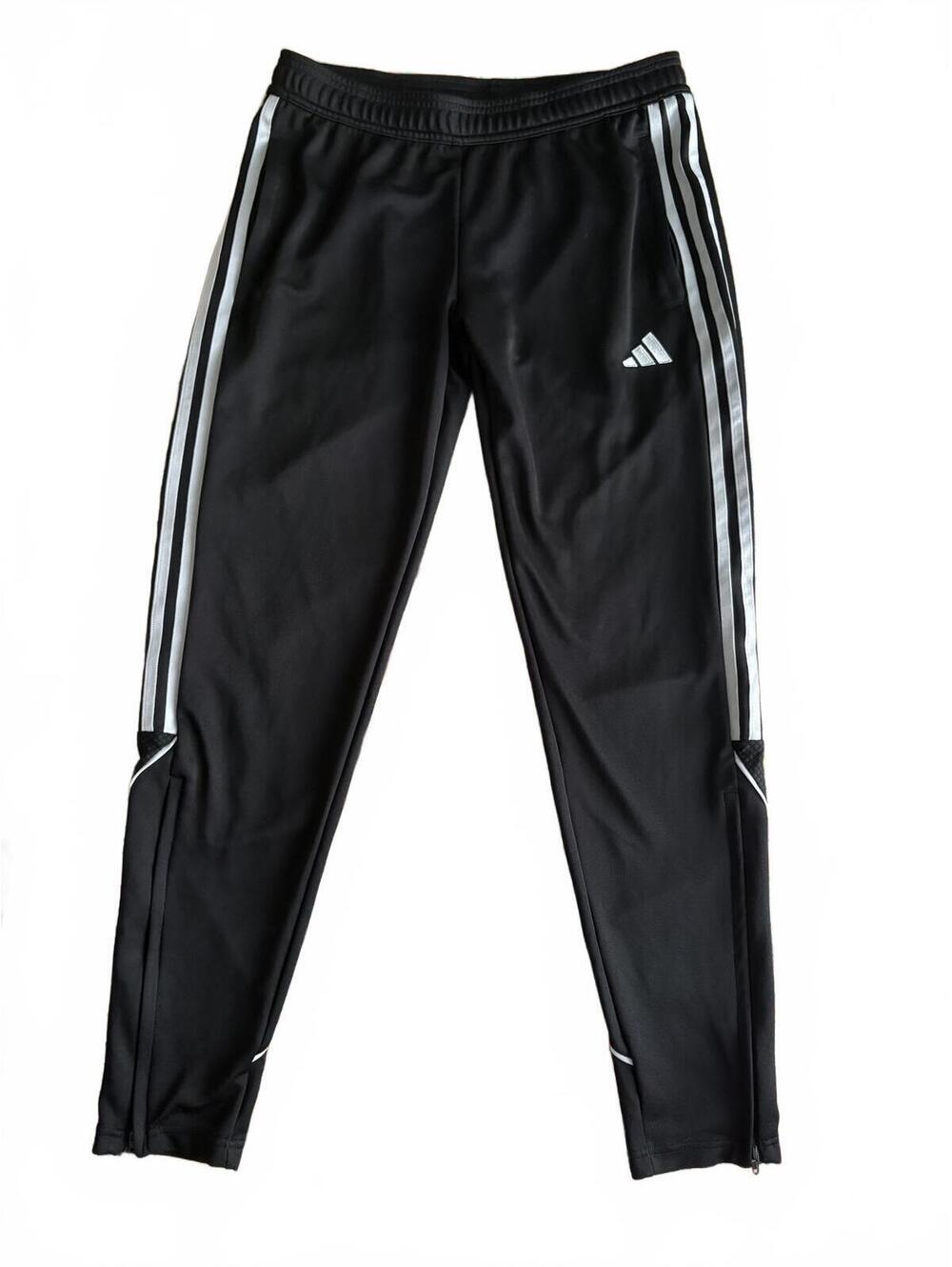 Adidas Black Athletic Track Pants with Zippered Ankles